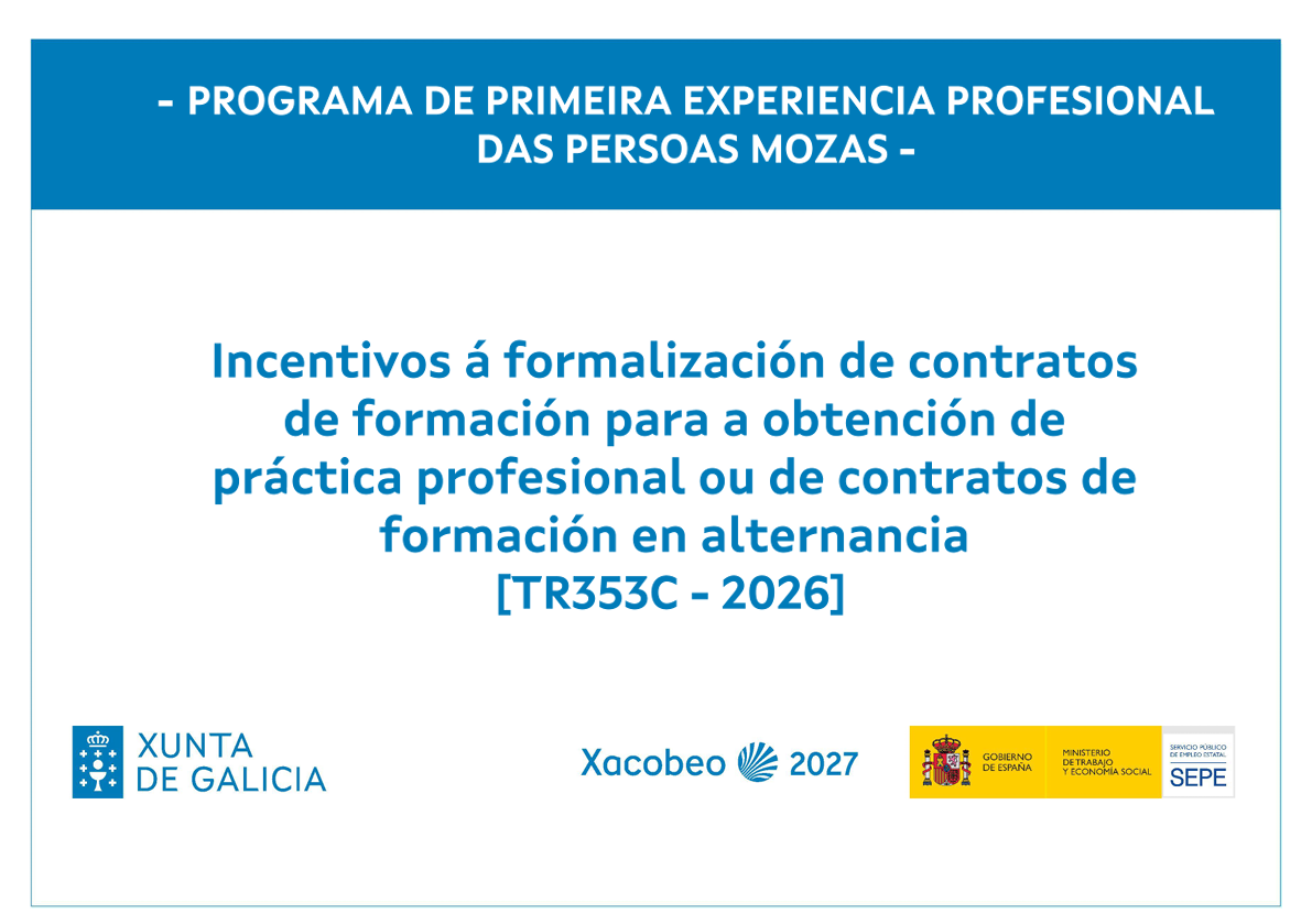 Cartel oficial Programa Primeira Experiencia Profesional das Persoas Mozas - TR353C 2026